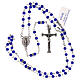 Rosary with beads in blue glass 1 mm s4