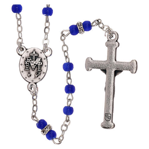 Rosary with blue glass beads 1 mm 2