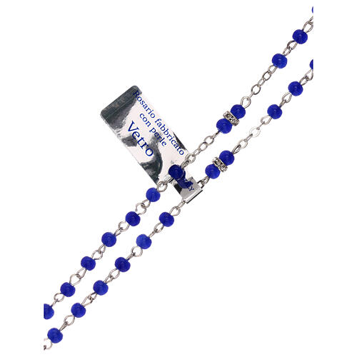 Rosary with blue glass beads 1 mm 3