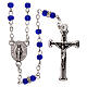 Rosary with blue glass beads 1 mm s1