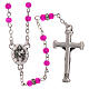 Rosary with beads in fuchsia glass 1 mm s2