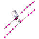 Rosary with beads in fuchsia glass 1 mm s3