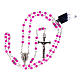 Rosary with beads in fuchsia glass 1 mm s4