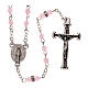 Rosary with beads in pink glass 1 mm s1