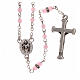 Rosary with pink glass beads 1 mm s2