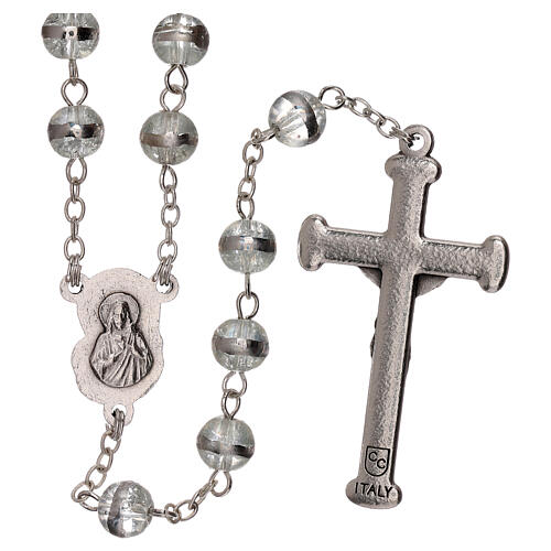 Glass rosary 3 mm transparent beads 2