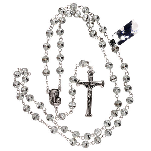 Glass rosary 3 mm transparent beads 4