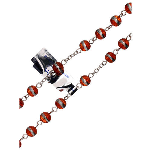 Rosary with orange beads 3 mm 3