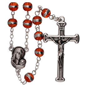 Rosary 3 mm beads orange glass