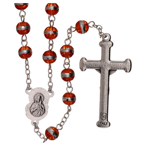 Rosary 3 mm beads orange glass 2