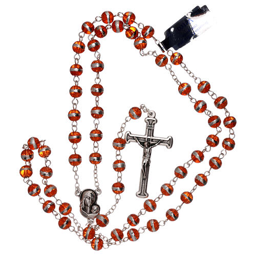 Rosary 3 mm beads orange glass 4