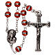 Rosary 3 mm beads orange glass s1