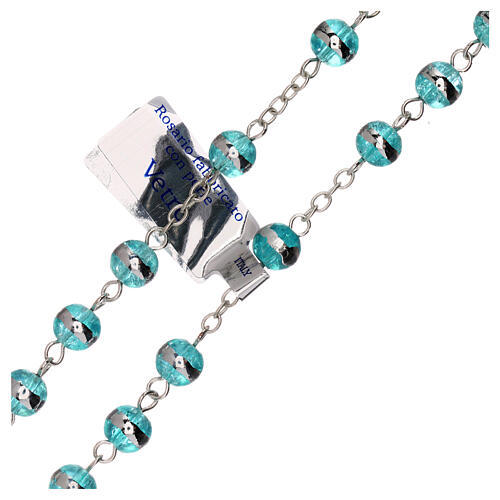 Rosary with aqua green beads 3 mm 3