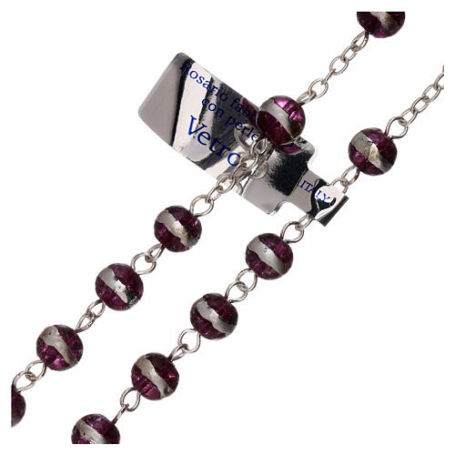 Rosary with pruple beads 3 mm 3