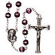 Rosary with pruple beads 3 mm s1