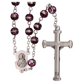 Rosario grani 3 mm vetro viola