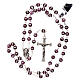Rosary 3 mm beads violet glass s4