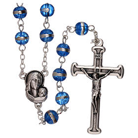 Rosary with blue beads 3 mm