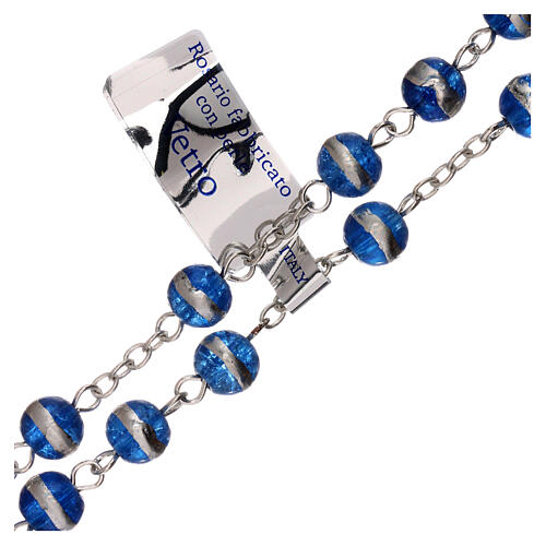 Rosary with blue beads 3 mm 3