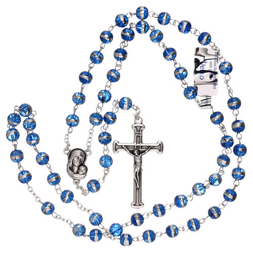 Rosary with blue beads 3 mm 4