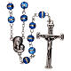 Rosary 3 mm beads blue glass s1