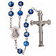 Rosary 3 mm beads blue glass s2