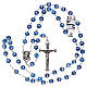Rosary 3 mm beads blue glass s4
