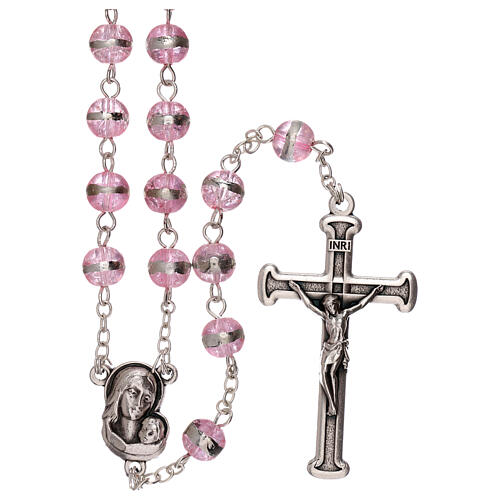 Rosary with lilac beads 3 mm 1