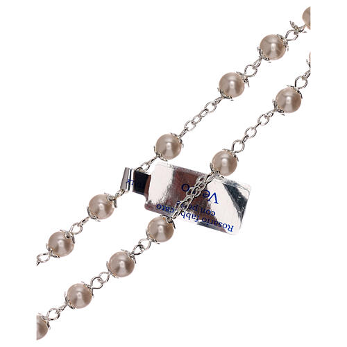 Rosary with white pearl beads 3 mm 3