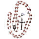 Imitation pearl rosary pink glass beads 3 mm s4