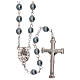 Rosary with sky blue pearl beads 3 mm s2