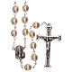 Rosary with white fake peral beads 5 mm s1