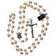 Rosary with white fake peral beads 5 mm s4