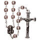 Rosary with pink fake pearl beads 5 mm s1
