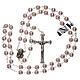 Rosary with pink fake pearl beads 5 mm s4