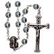 Rosary with sky blue fake pearl beads 5 mm s1