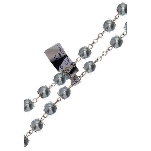 Imitation pearl rosary light blue glass beads 5 mm 3