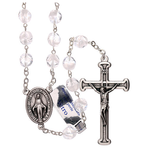 Rosary in glass with opaque beads 4 mm 1