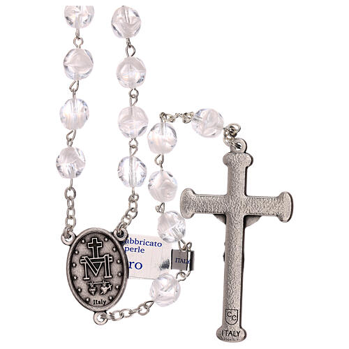 Rosary transparent matte glass beads 4 mm 2