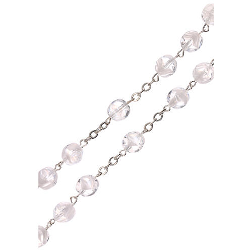 Rosary transparent matte glass beads 4 mm 3