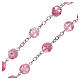 Rosary in pink glass with opaque beads 4 mm s3