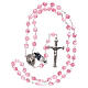 Rosary in pink glass with opaque beads 4 mm s4