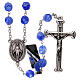 Rosary in blue glass with opaque beads 4 mm s1