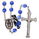 Rosary in blue glass with opaque beads 4 mm s2