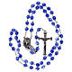 Rosary in blue glass with opaque beads 4 mm s4