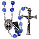 Rosario blu vetro opaco grani 4 mm s1