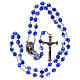 Rosario blu vetro opaco grani 4 mm s4