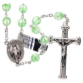Rosary in green glass with opaque beads 4 mm