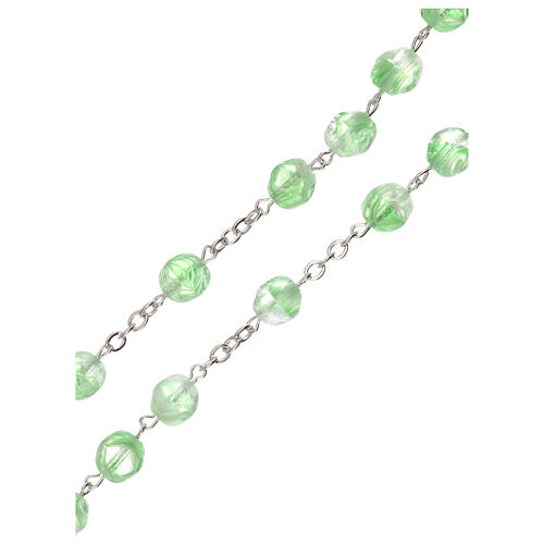 Rosary light green matte glass beads 4 mm 3