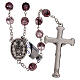 Rosary in purple glass with opaque beads 4 mm s2